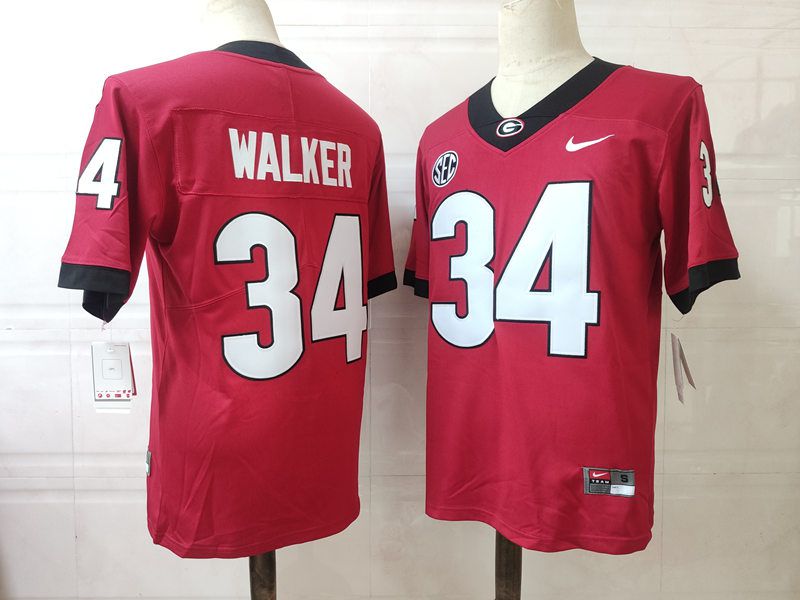 Men Georgia Bulldogs #34 Walker Red Nike 2025 NCAA Jersey->ncaa teams->NCAA Jersey